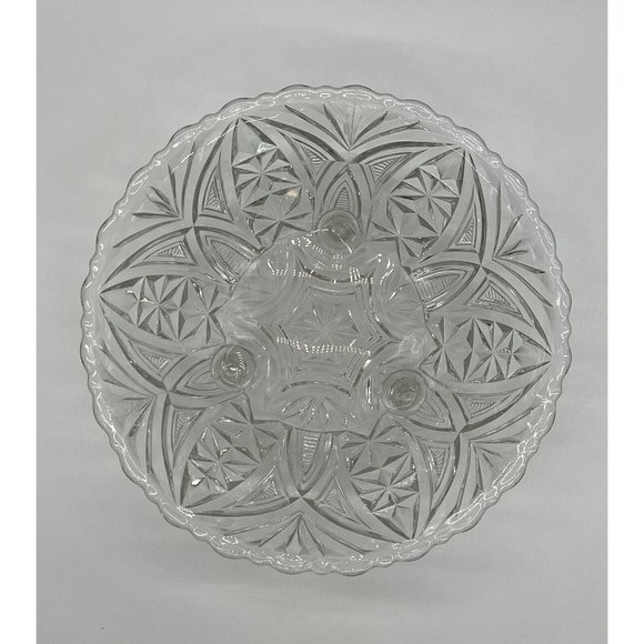 Beautiful Anchor Hocking Clear Pressed Glass #AHC26 3-Toed Footed Bowl - Picture 5 of 7